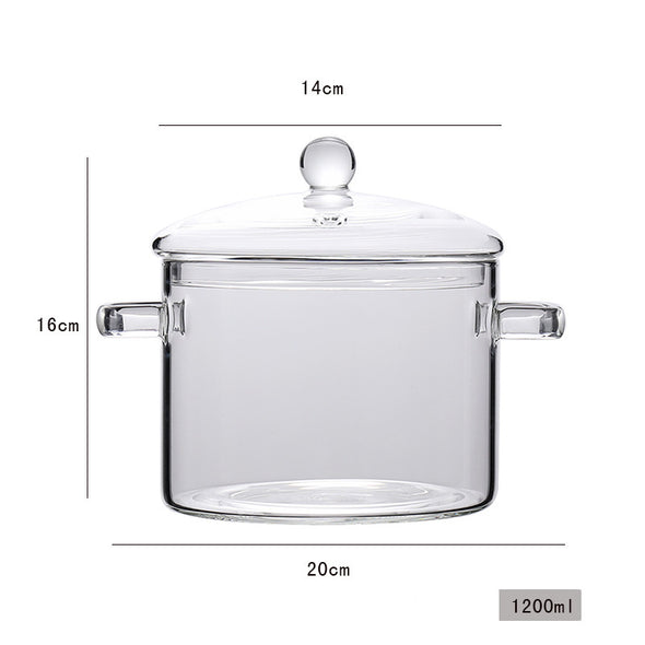 Glass Pot Stove Pot | Mini Transparent Kitchen Soup Pot for Cooking