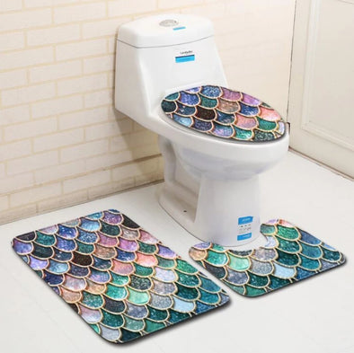 Mermaid Toilet Lid Cover – "Stylish toilet lid cover with a mermaid scale pattern