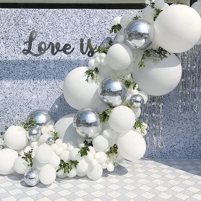 White Balloon Chain Theme Macaron Suit White Latex Decoration Items